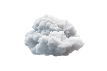 Fluffy white cloud isolated on transparent background. Soft and airy cloud isolated.