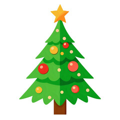 christmas tree ,vector illustration white background