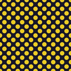 Pattern on Black Background Yellow Polka Dots
