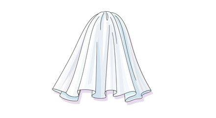 Illustration of a spectral white shroud figure with flowing fabric folds