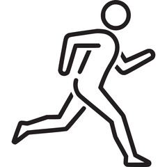 Running man icon isolated on white background, a simple and minimalist vector illustration of a person in motion, perfect for sports, fitness, and healthy lifestyle concepts