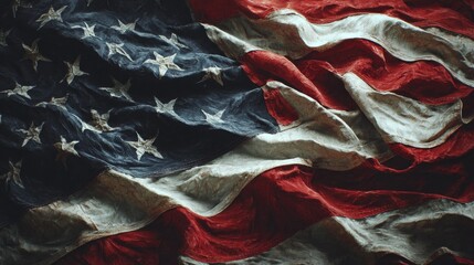 Obraz premium Iconic American Flag Waving: A Symbol of National Pride and Unity in Red, White, and Blue