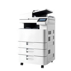 Photo of photocopy machine printer isolated on transparent background