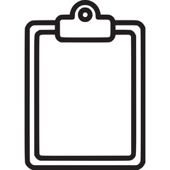 Clipboard icon isolated on white background, representing documents, notes, and tasks, a tool for organization, planning, and management in a minimalist design