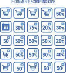 shopping icons set