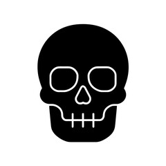 Halloween Human Skull Icon &ndash; Spooky Death Symbol (Filled)