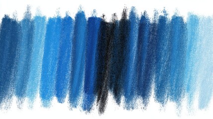 Vivid Crayon Strokes. Artistic Blue Background with Unique Chalk Scribbles for Creative Designs