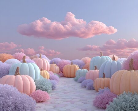 Beautiful easter eggs lie hidden in the grass under a bright, blue sky with white clouds