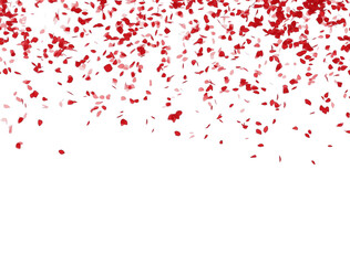 red and white confetti rain on transparent background, black friday big sale shopping social media design element, cutout