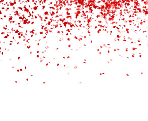 red and white confetti rain on transparent background, black friday big sale shopping social media design element, cutout