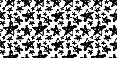 Children's vector seamless pattern with stars. Simple pattern design for children's textiles, wrapping paper