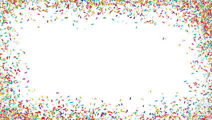 birthday sprinkles border frame on transparent background