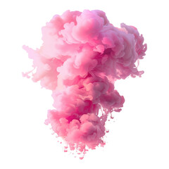 Fototapeta premium A pink smoke cloud against a black background in an upward motion