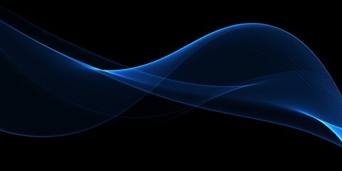Abstract blue wave design on a dark background.
