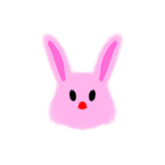 pink rabbit isolated on white