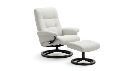 Fototapeta premium Comfortable Leather Recliner on White PNG