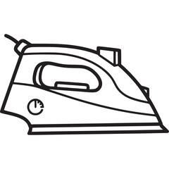 Iron isolated on white background is a household appliance used to remove wrinkles from clothing by applying heat and steam, ensuring garments are smooth and wellpressed for a neat appearance