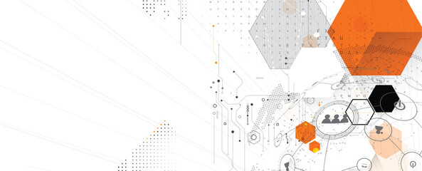 Abstract artificial intelligence circuit technology and science background
