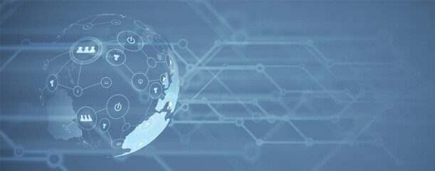 Abstract artificial intelligence circuit technology and science background