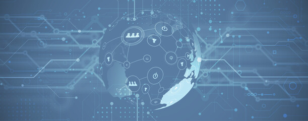 Abstract artificial intelligence circuit technology and science background