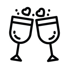 Wine Vector Outline Icon. EPS 10 File