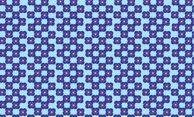 Fototapeta premium Blue Floral Seamless Pattern Design