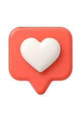 Social media like heart icon isolated on transparent background