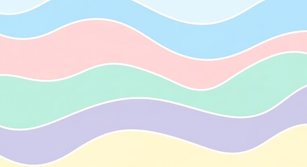 Abstract pastel wave pattern with delicate textures for calming backgrounds