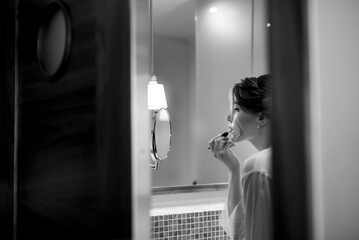 bride in a white dress at the training camp