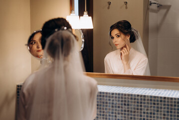 bride in a white dress at the training camp