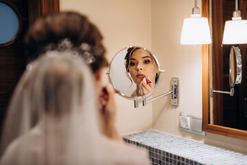 bride in a white dress at the training camp