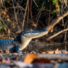 Obraz premium Alligator in natural habitat