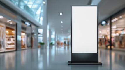Blank Advertisement Billboard Mockup Display in Modern Shopping Mall for Marketing and Promotion Campaigns