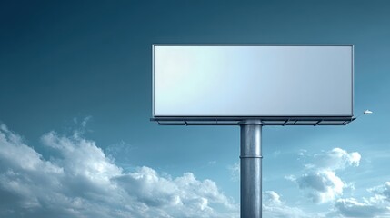Fototapeta premium Billboard Mockup Against a Cloudy Sky Offering Customizable Advertising Space and a Wide Range of Marketing Opportunities