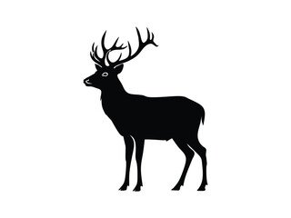 deer silhouette vector isolated with white background 