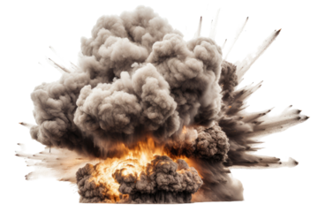 A large explosion of smoke and flames