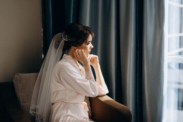 bride in a white dress at the training camp