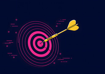 Dart hitting a target business success concept illustration