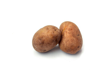 two potatoes isolated on white background