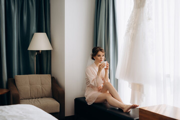 bride in a white dress at the training camp