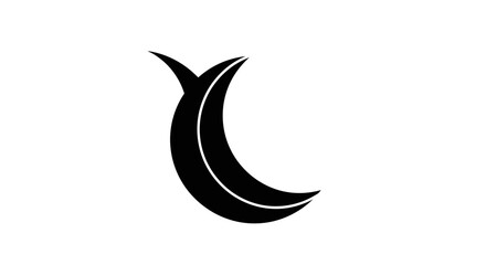 Naklejka premium Crescent Moon Silhouette: Night, Astrology, and Space Symbol Icon