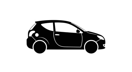 Fototapeta premium Hatchback Car Silhouette: Compact Vehicle, Urban Commute, and Travel