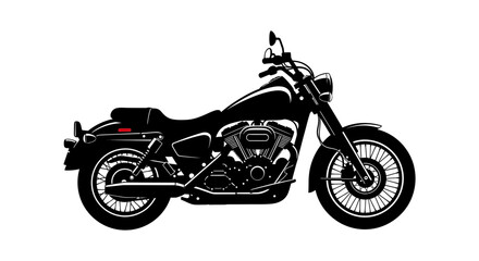 Obraz premium Classic Motorcycle Silhouette: Freedom, Road Trip, and Biker Lifestyle