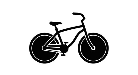 Fototapeta premium Classic Bicycle Silhouette: Two-Wheeled Transportation and Urban Commute