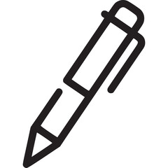 Pen isolated on white background a simple writing tool for office, school, or creative projects, depicted in a clean, linear style for versatile use in design