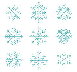 Fototapeta premium Black and white snowflake designs winter cold