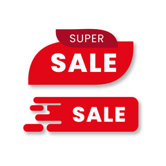 Set of new stickers, sale tags and labels. Shopping stickers and badges for merchandise and promotion, special offer, new collection, discount etc. Red stickers for web banners