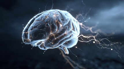 Cybernetic brain model with electric pulses and neural pathways