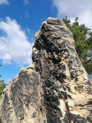 Felsen, Natur, Himmel, Wölkchen, Teufelsmauer