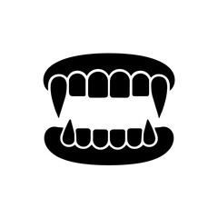 Vampire Fangs Icon &ndash; Halloween Bloodthirst Symbol (Filled)